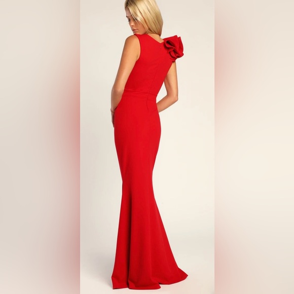 Sexy Mermaid Red Gown - Picture 2 of 2